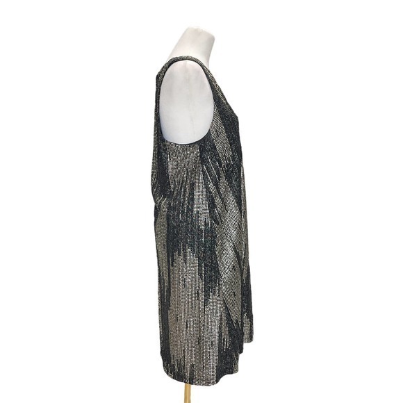 Everly Black and Gold Metallic Dress Size Large - Picture 2 of 6